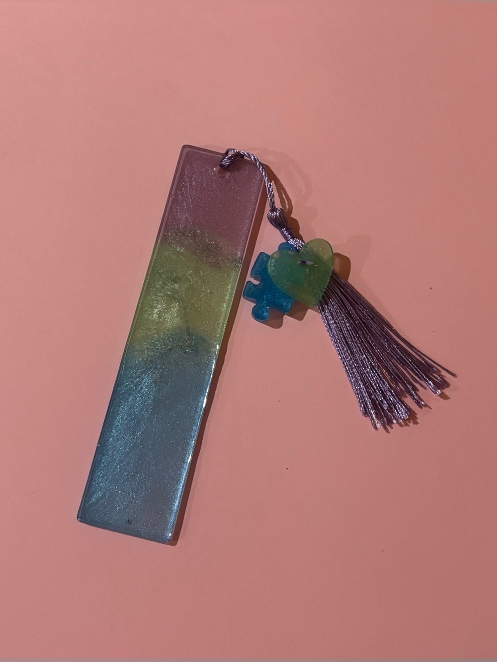 Resin Bookmark with Charms “Love You to Pieces”